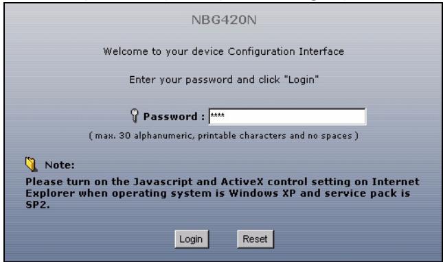 ZYXEL NBG-420N - Acceder au configurateur Web - 1