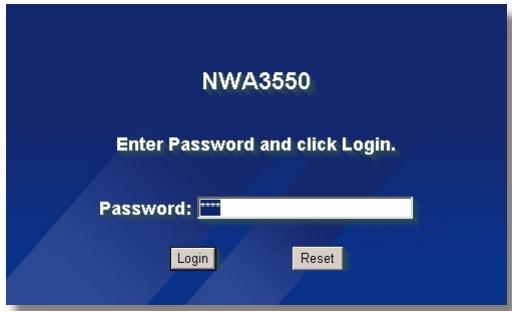 ZYXEL NWA-3550 - Log Into the Web Configurator - 4