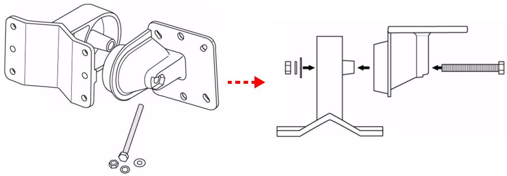 ZYXEL NWA-3550 - Zusammensetzen der Montagehalterung - 1