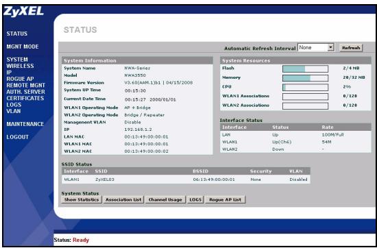 ZYXEL NWA-3550 - Log Into the Web Configurator - 8