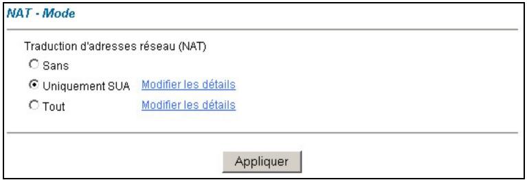 ZYXEL PRESTIGE 650HW - Configuration du serveur SUA - 1
