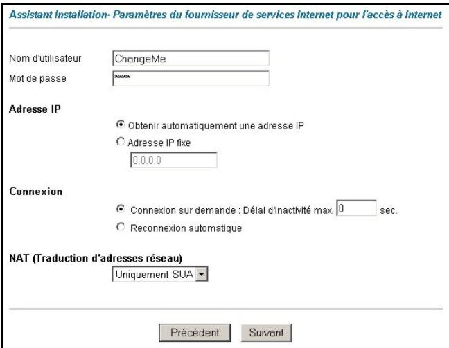 ZYXEL PRESTIGE 650HW - Accès Internet à l'aide de l'assistant - 5