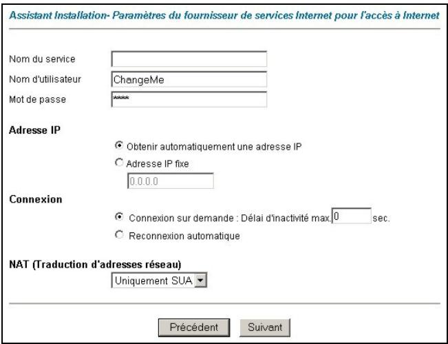 ZYXEL PRESTIGE 652H - Accès internet à l'aide de l'assistant - 1
