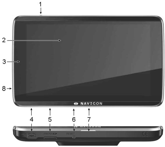 NAVIGON 72 PREMIUM - Description de l'appareil de navigation - 1