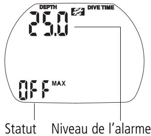 SCUBAPRO-UWATEC ALADIN PRIME-TEC - TEC paramétrer l'alarme de profondeur - 1