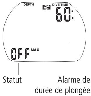 SCUBAPRO-UWATEC ALADIN PRIME-TEC - TEC paramétrer l'alarme de durée de plongée - 1