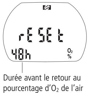 SCUBAPRO-UWATEC ALADIN PRIME-TEC - Paramétrer la durée avant le retour au pourcentage d'o₂ de l'air - 1