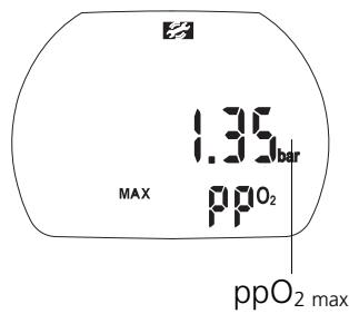 SCUBAPRO-UWATEC ALADIN PRIME-TEC - TEC paramétrer la pression partielle maximale d'oxygène (PPO2MAX) - 1