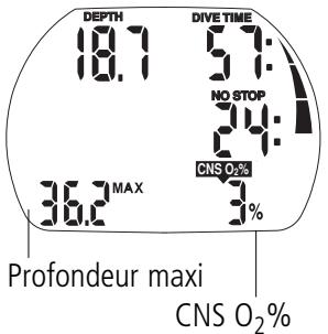 SCUBAPRO-UWATEC ALADIN PRIME-TEC - Profondeur maxi / température - 1
