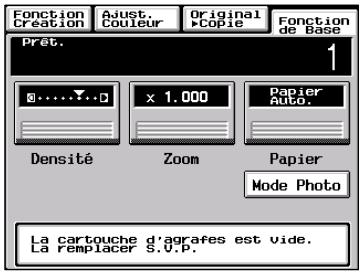 MINOLTA CF 9001 - Lorsque le message "La cartouche d'agrafes est vide" apparaît - 1