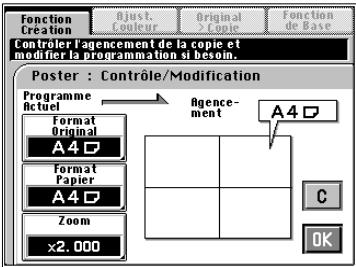 MINOLTA CF 9001 - Si vous touchez [OK], l'écran "Contrôle/Modification" apparaît pour vous permettre de vérifier et de modifier des paramètres incorrects. - 1