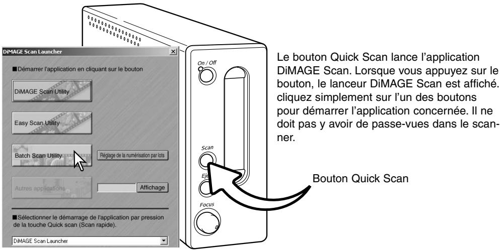 MINOLTA DIMAGE SCAN ELITE 5400 - Le bouton Quick Scan et le lanceur DiIMAGE Scan - 1