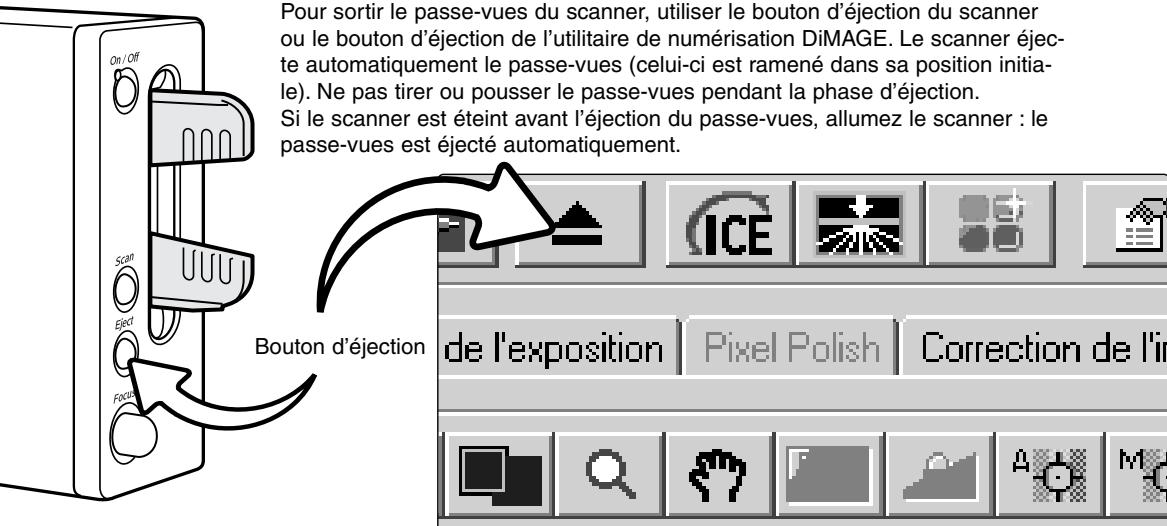 MINOLTA DIMAGE SCAN ELITE 5400 - Ejection d'un passage-vues - 1