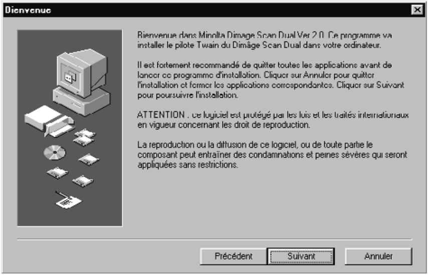 MINOLTA DIMAGE SCAN DUAL - La fenêtre de Bienvenue apparaît. - 1