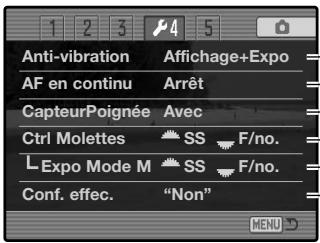 MINOLTA DIMAGE A2 - Navigation dans le menu Réglages - 8