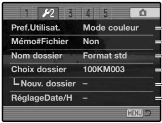 MINOLTA DIMAGE A2 - Navigation dans le menu Réglages - 6