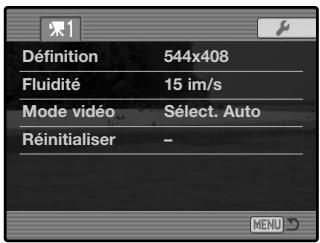 MINOLTA DIMAGE A2 - Navigation dans le menu Vidéo - 4