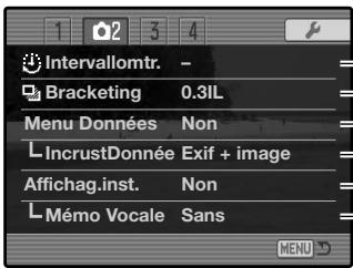 MINOLTA DIMAGE A2 - Navigation dans le menu enregistrement - 6