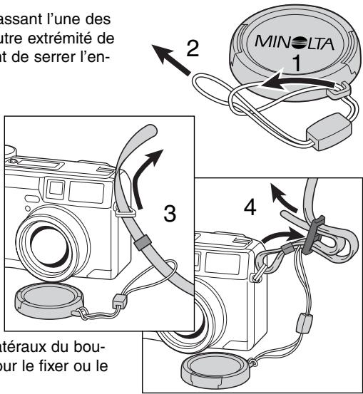 MINOLTA DIMAGE S304 - Fixation de la courioie de COU et du bouchon d'objectif - 2