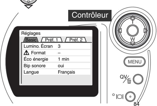 MINOLTA DIMAGE S304 - Navigation dans le MENU du mode réglages - 5