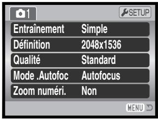 MINOLTA DIMAGE Z1 - Navigation dans les menus d'enregistrement - 13