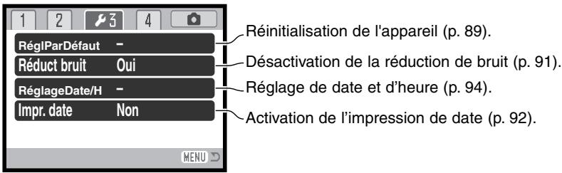 MINOLTA DIMAGE Z1 - Navigation dans le menu réglages (setup) - 10