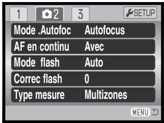 MINOLTA DIMAGE Z1 - Navigation dans les menus d'enregistrement - 17