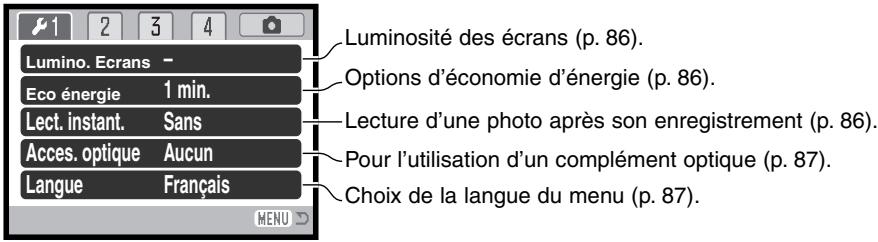 MINOLTA DIMAGE Z1 - Navigation dans le menu réglages (setup) - 8