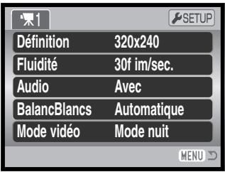 MINOLTA DIMAGE Z1 - Navigation dans les menus d'enregistrement - 15