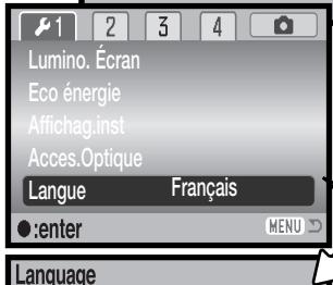 MINOLTA DIMAGE Z20 - Réglage de la langue des menus - 2