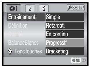 MINOLTA DIMAGE Z20 - Utilisation du mode d'entraînement progressif - 1