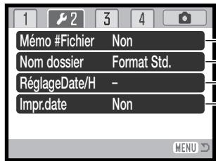 MINOLTA DIMAGE Z20 - Navigation dans le menu réglages (setup) - 9