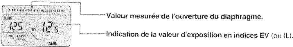 MINOLTA FLASH METER V - Valeur mesurée de l'ouverture du diaphragme. - 1