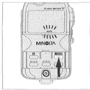 MINOLTA FLASH METER V - Presser la touche MODE plusieurs fois si nécessaire afin de selectionner le mode de mesure "AUTO". - 1