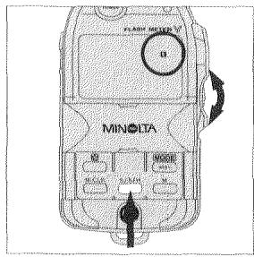 MINOLTA FLASH METER V - Presser la touche S/A/H. L'ouverture requise pour l'exposition correcte des ombres est calculée et s'affiche à la fois en valeur numérique et par un index sur l'échelle analogique. - 1