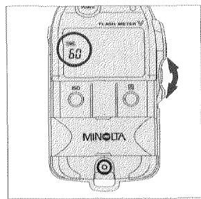 MINOLTA FLASH METER V - A l'aide de la molette, afficher la vitesse d'obturation désirée. - 1