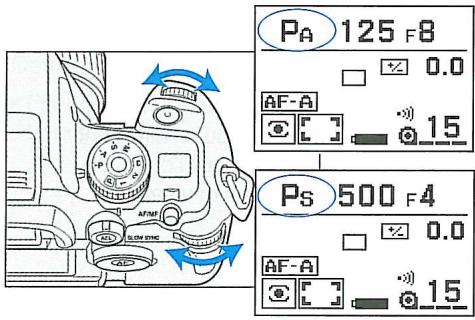 MINOLTA MAXXUM 7 - Alors que les paramètres vitesse et ouverture sont affichés... - 1