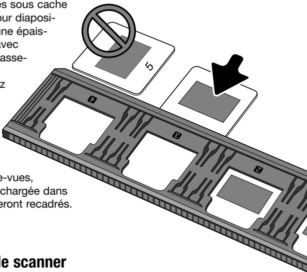 MINOLTA DIMAGE SCAN DUAL IV - Chargement des diapositives montées sous caches - 1