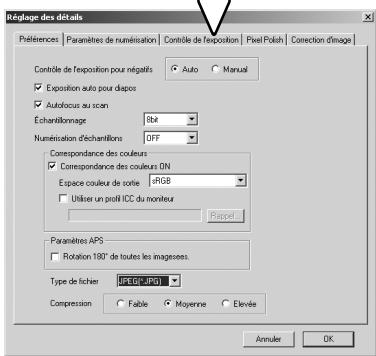 MINOLTA DIMAGE SCAN DUAL IV - Réglages avancés de numérisation parlots - 2