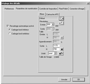 MINOLTA DIMAGE SCAN DUAL IV - Réglages avancés de numérisation parlots - 3