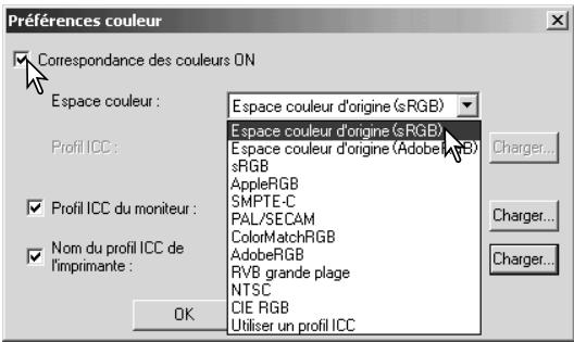 MINOLTA DIMAGE VIEWER 2.1 - Correspondance des couleurs - préférences couleurs - 1