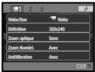 MINOLTA DIMAGE X1 - Navigation dans les menus d'enregistrement - 15