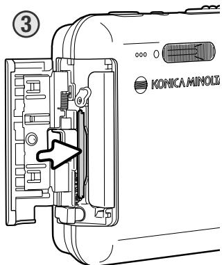 MINOLTA DIMAGE X1 - Installation et retrait d'une CARTE mémoire - 3