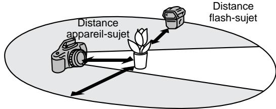 MINOLTA DYNAX 3L - Disposer l'appareil et les flashes autour du sujeet. Voir la description suivante à propos des distances. - 1