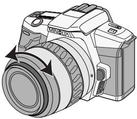 MINOLTA DYNAX 3L - Tourner la bague de mise au point de l'objet pour que le sujet apparaisse net. - 1