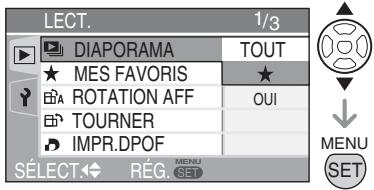 LEICA D-LUX 3 - Appuyez sur / pour sélectionner [tout] ou [★], puis appuyez sur [menu/set]. - 1