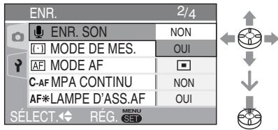 LEICA D-LUX 3 - À propos des fonctions du menu utilisant le joystick - 1