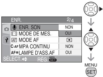 LEICA D-LUX 3 - Appuyez sur / pour sélectionner l'élément du menu. - 2