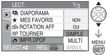 LEICA D-LUX 3 - Appuyez sur  pour sélectionner [SIMPLE], [MULTI] ou [ANNUL.] puis appuyez sur [menu/set]. - 1