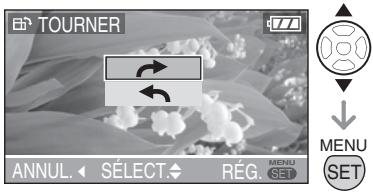LEICA D-LUX 3 - Appuyez sur / pour sélectionner le sens de rotation des photos, puis appuyez sur [menu/set] - 1